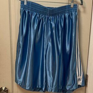 Adidas Men's Size 2XL 100% Polyester Elastic Waist Athletic Shorts. Light Blue.